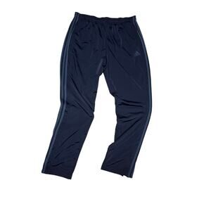 Adidas Track Pants Mens XL Navy Blue 3 Stripe Tapered Athletic Joggers
